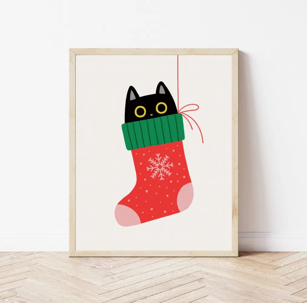 Minimal Plant Cat Poster | 12