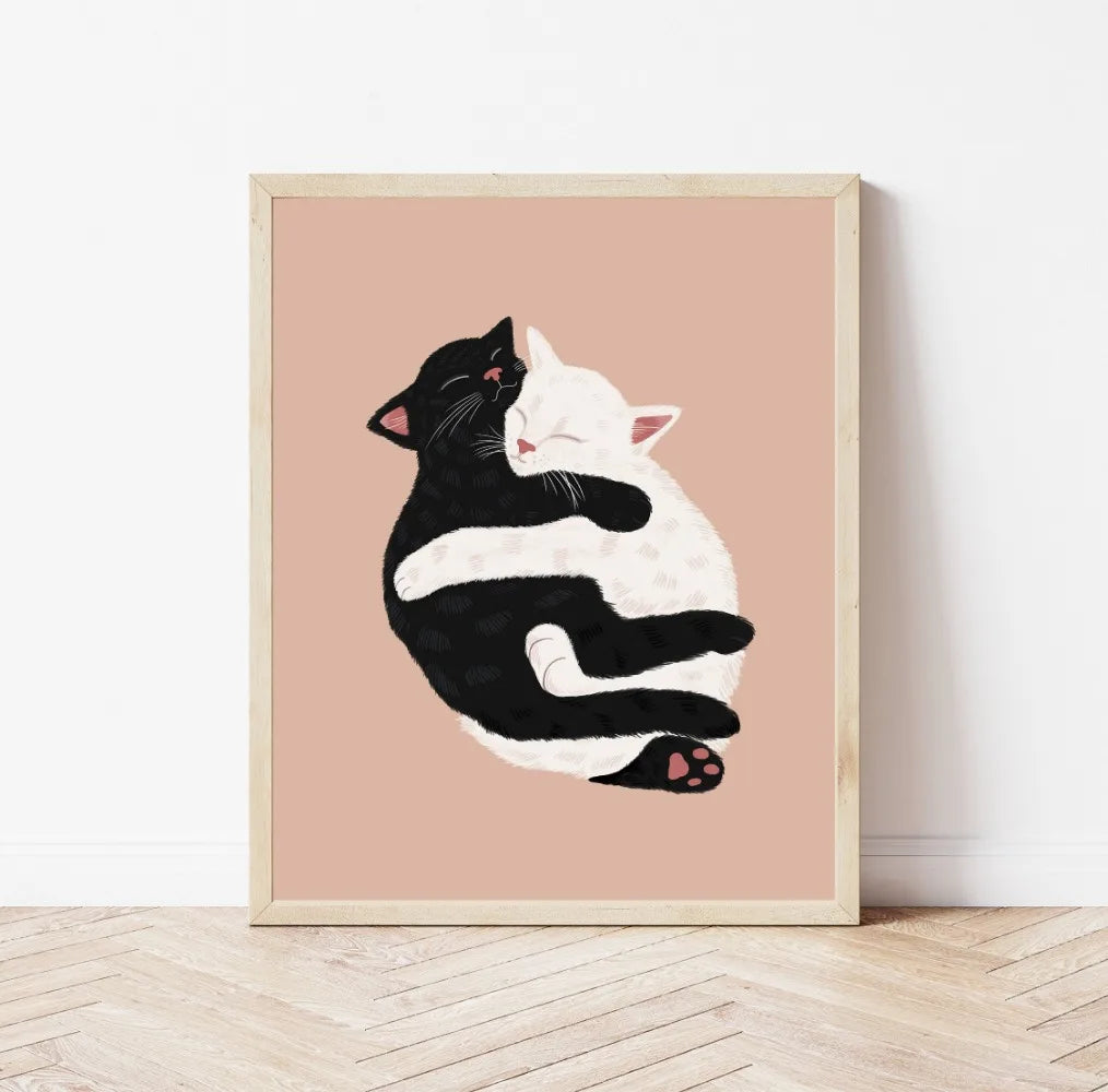 Minimal Plant Cat Poster | 18