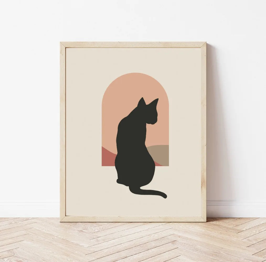 Minimal Plant Cat Poster | 19