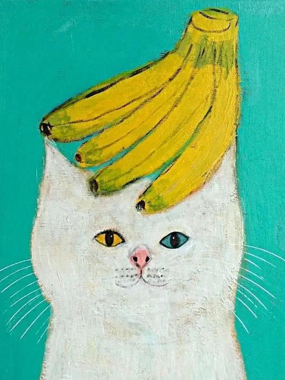 Cat Art Poster Canvas Print | Banananananananananaaaaaaa!