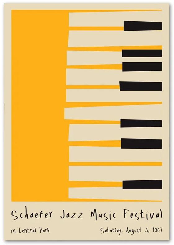 Abstract Wine Jazz Festival Poster | Schaefer Jazz Music Festival - Piano