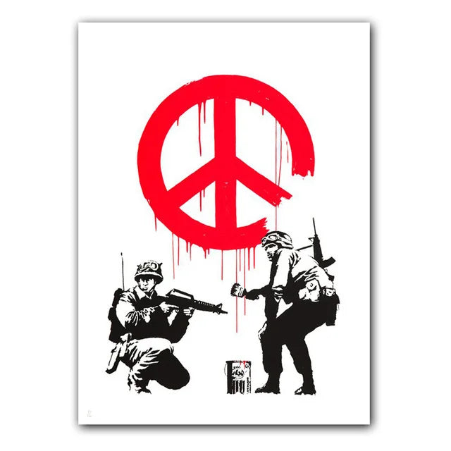 Banksy Artwork Canvas Print | Peace