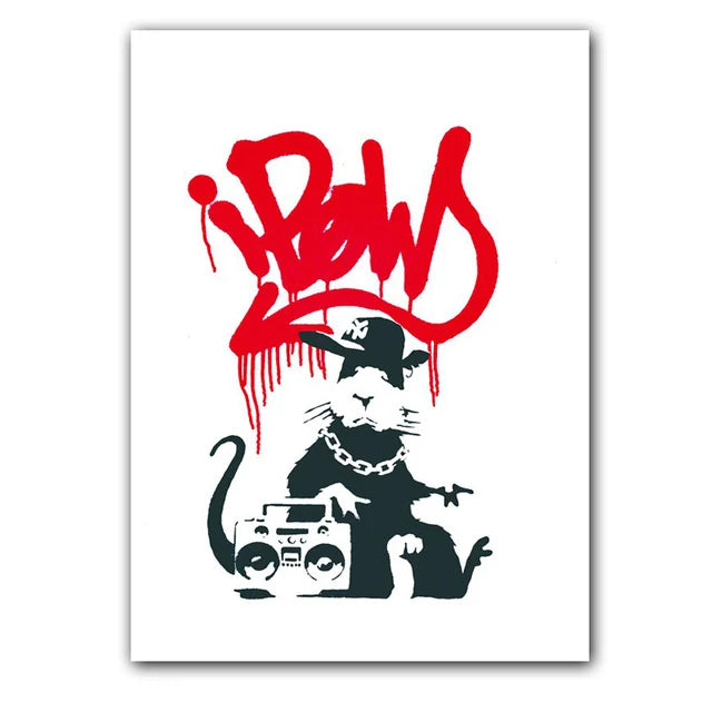 Banksy Artwork Canvas Print | Rock &amp; Roll