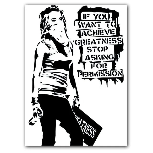 Banksy Artwork Canvas Print | Permission