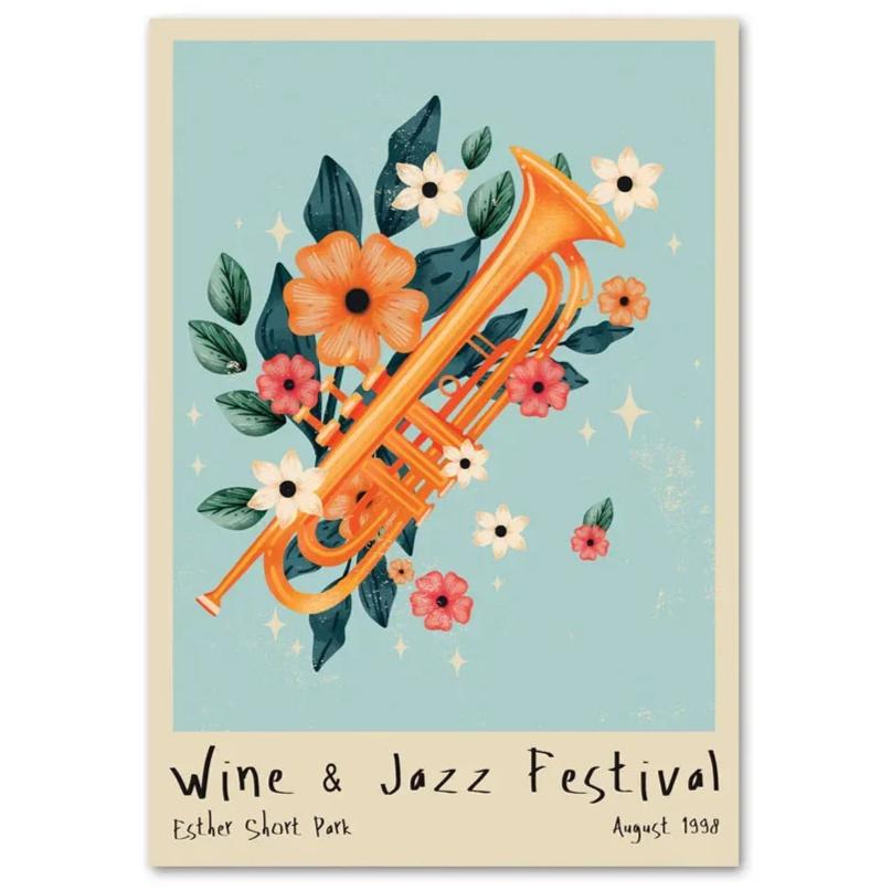 Abstract Wine Jazz Festival Poster | Wine &amp; Jazz Festival