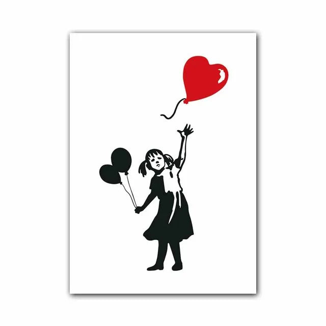 Banksy Artwork Canvas Print | Bye Bye Heart