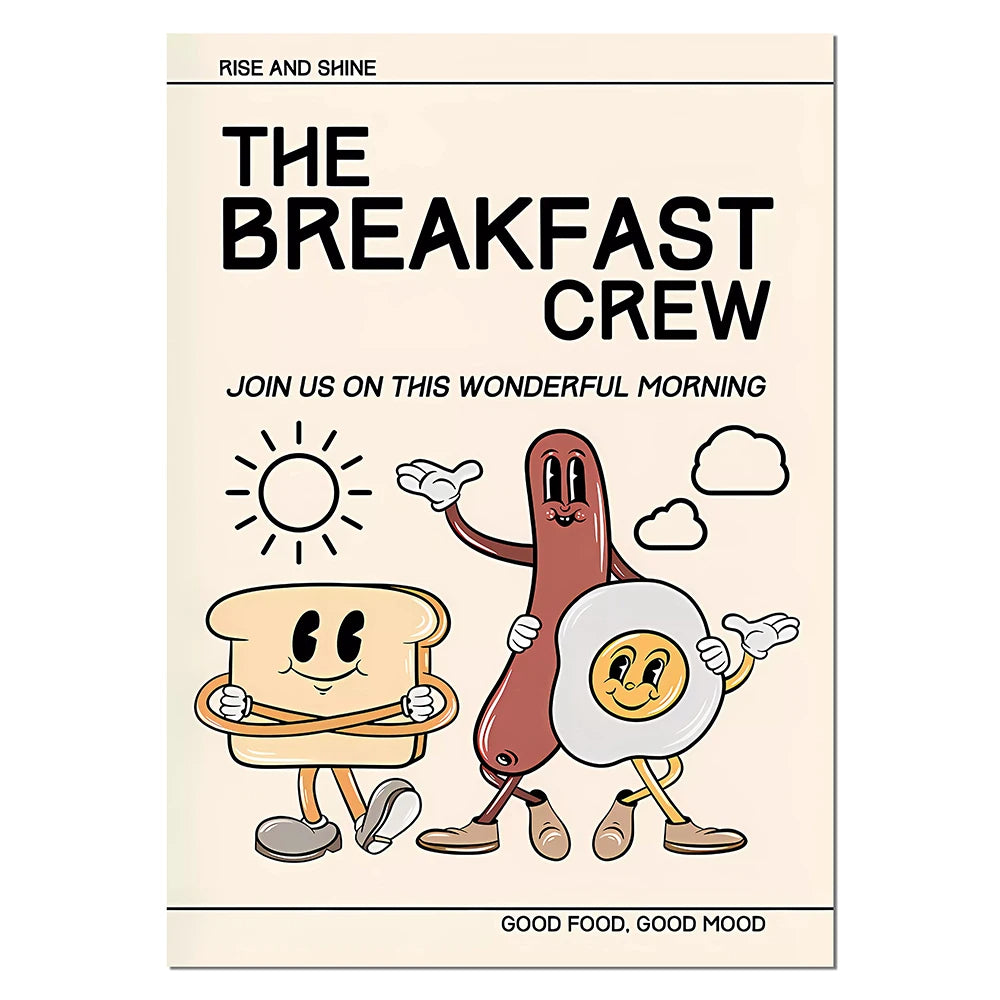 Breakfast Retro Character Poster | The Breakfast Crew