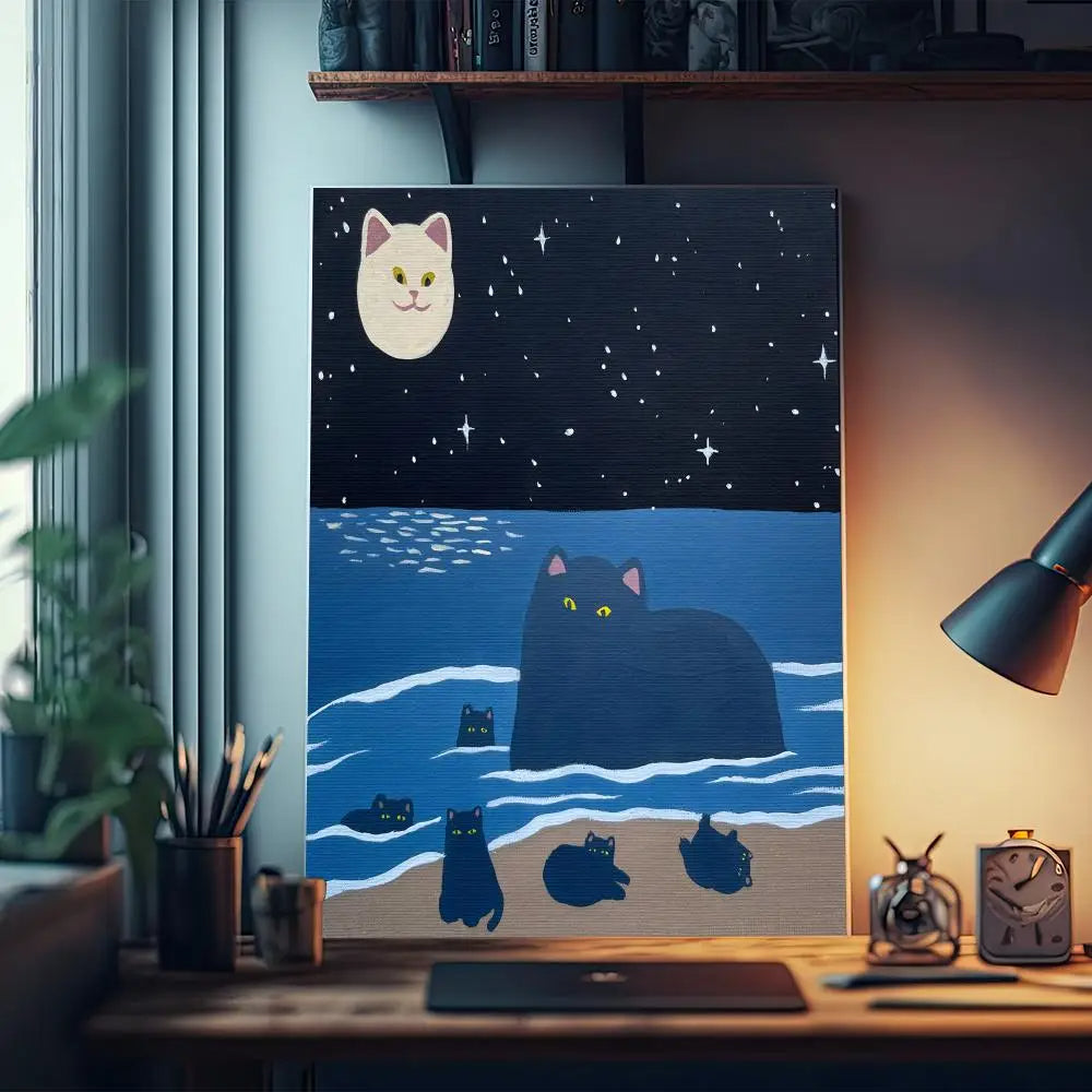 Lovers Cat Poster | Cat Moon