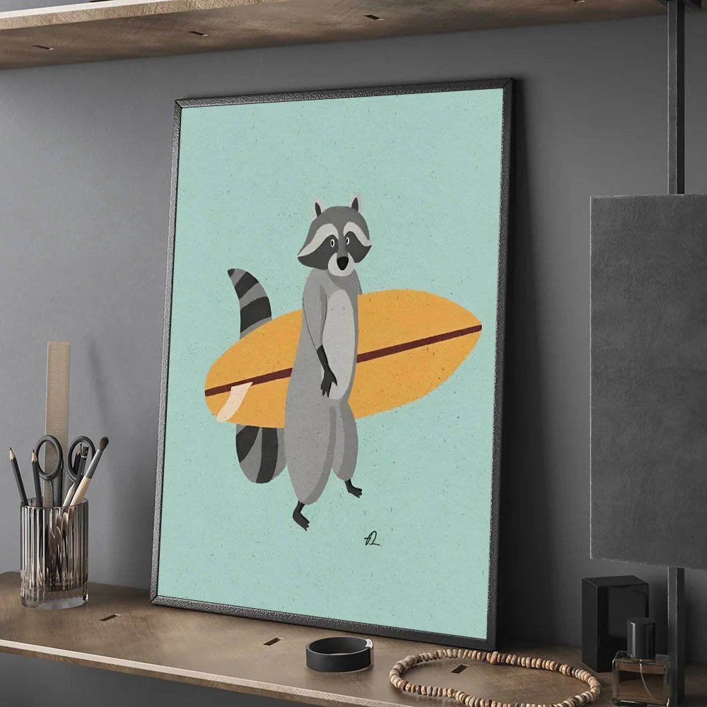 Funny Surfing Animal | Surfing Raccoon