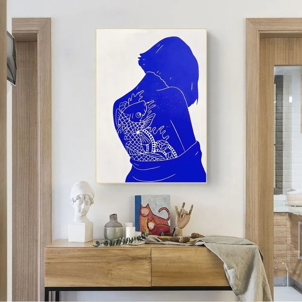 Abstract Klein Blue Poster | Japanese Girl