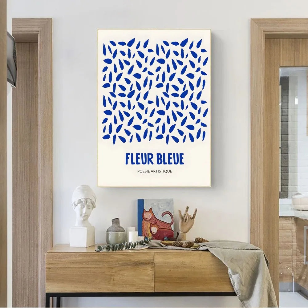 Abstract Klein Blue Poster | Blue Leaves